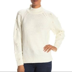 NWT Nordstrom CeCe Cream Pom Pom Sweater M